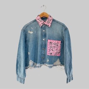 BLQRUBY Cropped Denim Bandana Jacket